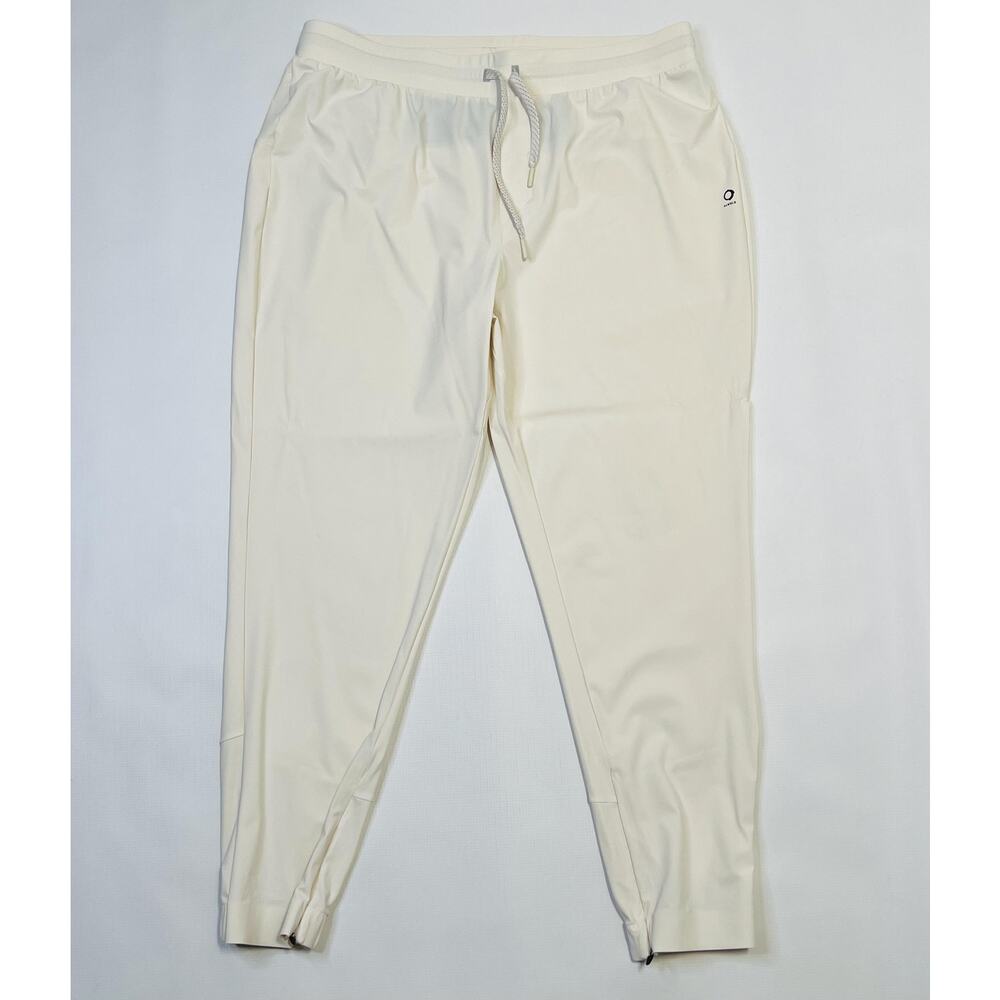 ALWRLD Pants Mens XL Cream Recycled Nylon Zip Ankle Stretch Athletic Joggers